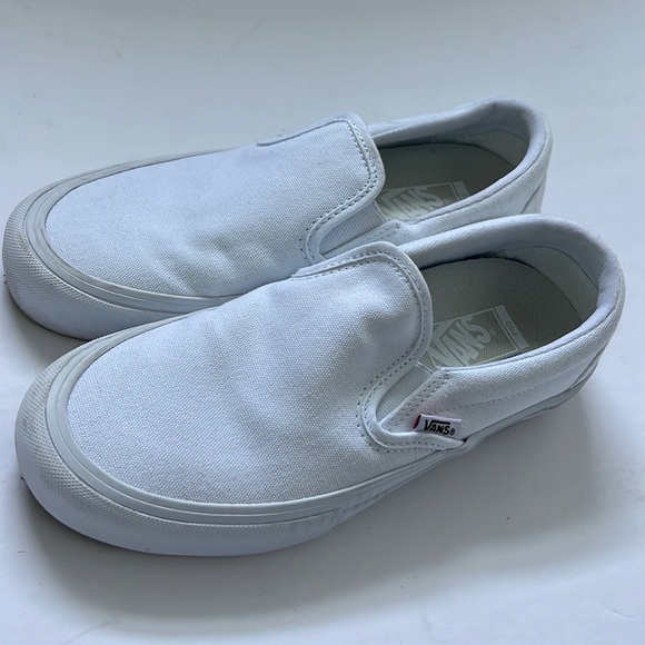 Vans Shoes - White slip on vans